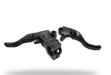 1FNGR, 1FNGR Signature Series Adjustable Easier Pull Clutch + Brake Lever Combo | Black - Dyna/Softail